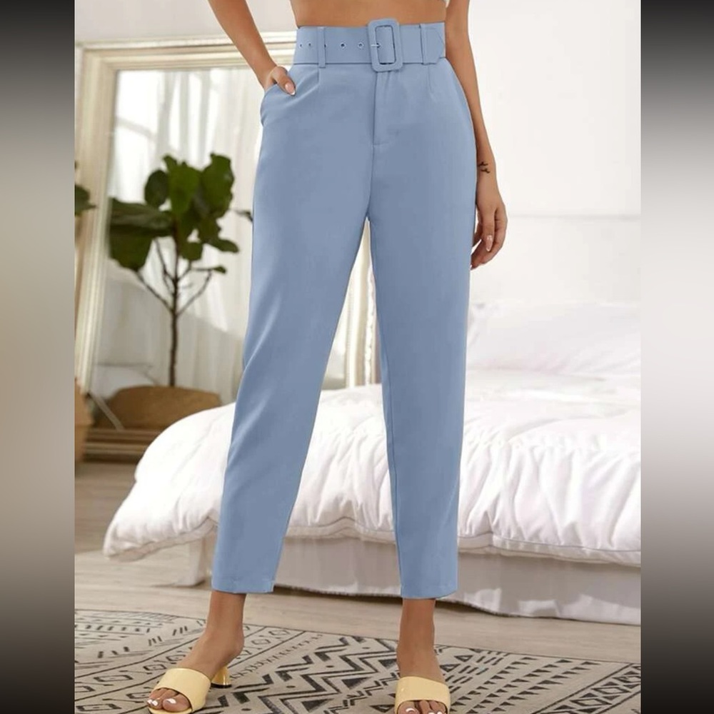 Pastel Blue Cropped Trouser